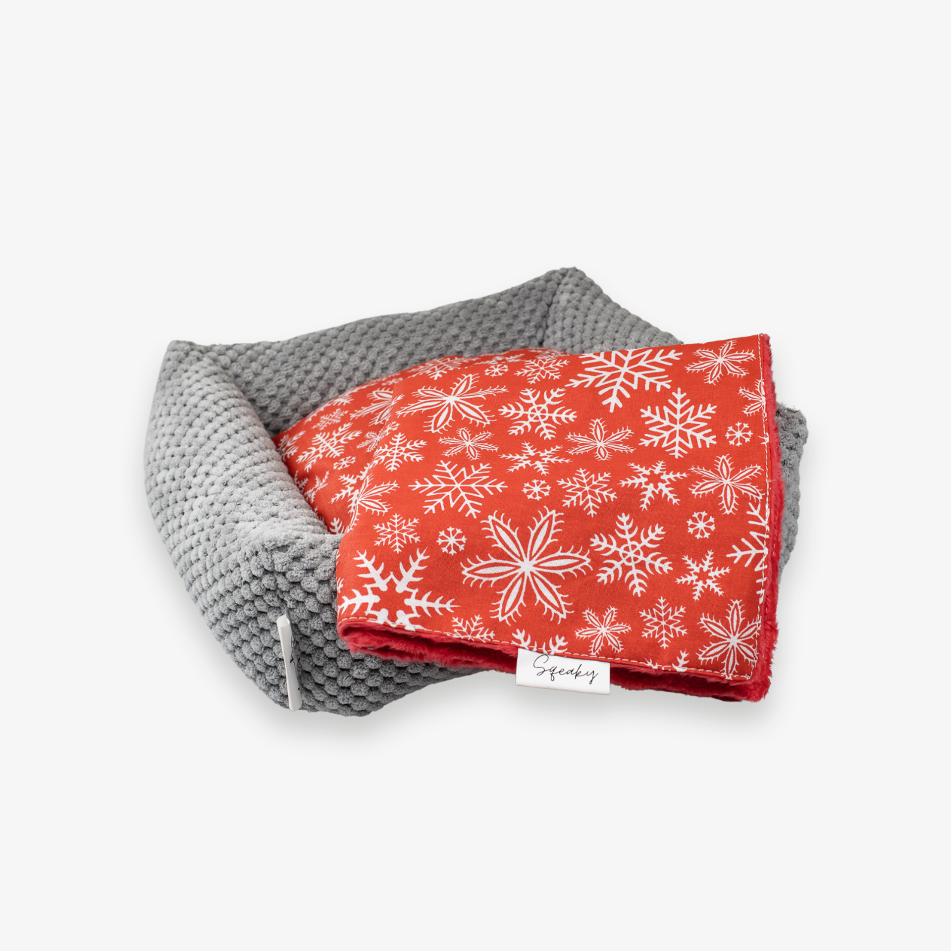 Zestaw dla gryzonia – CHRISTMAS - red/red snowflakes